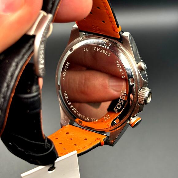 Fossil Wakefield Chronograph CH2953 Mens Stainless Steel Watch Black Dial 44mm - Picture 11 of 17